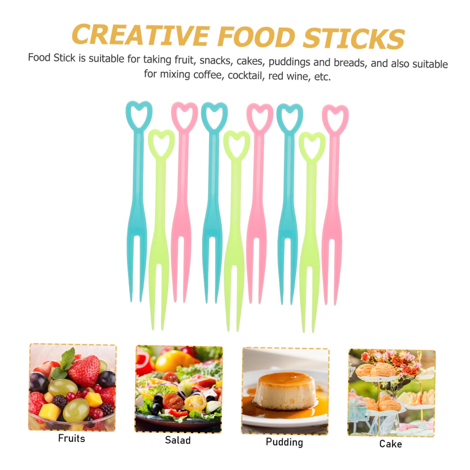 Unomor Fruit Forks Mini 500pcs Appetizer Forks for Cake Dessert Salad Portable