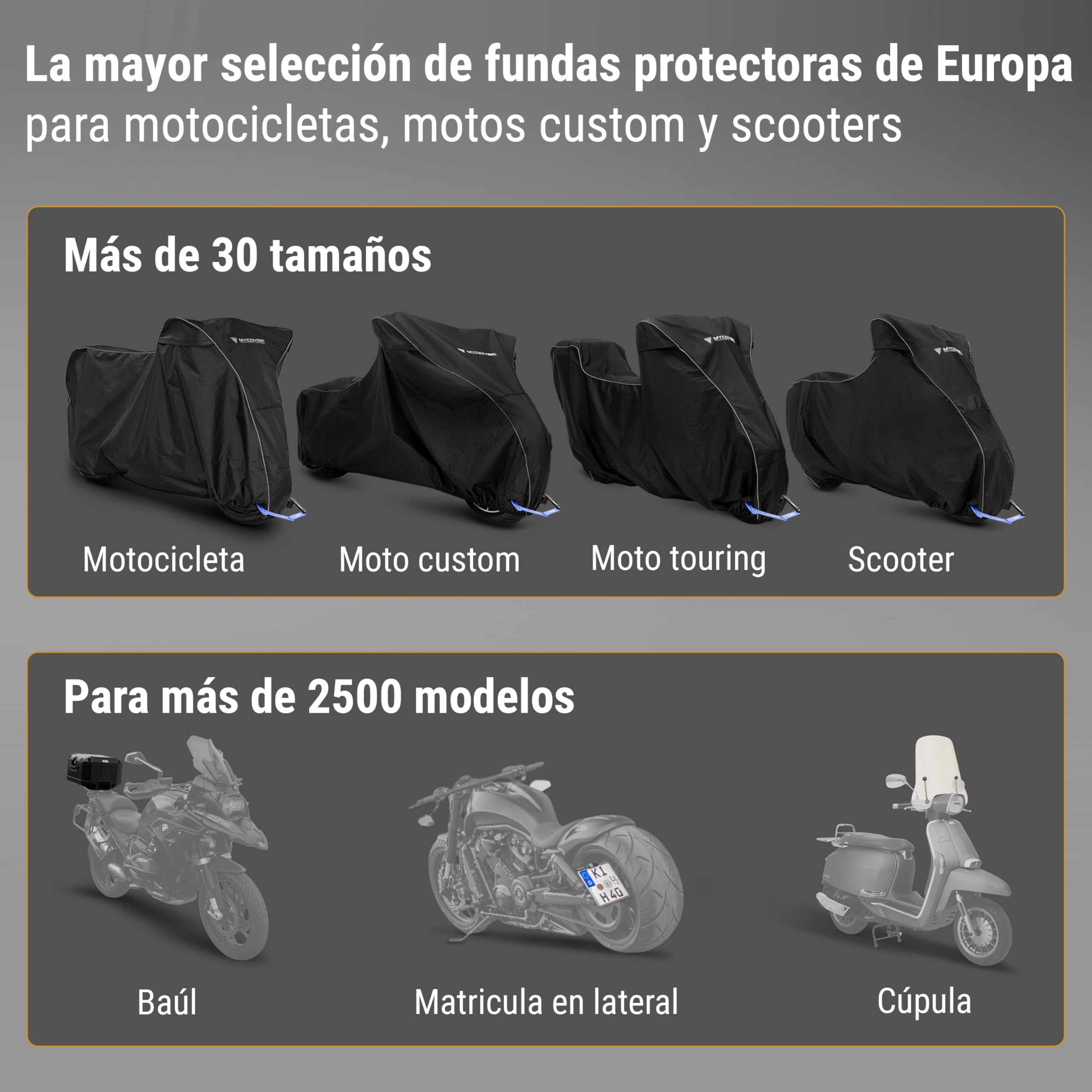 Funda para Scooter Hecha a Mano - Cubierta para Ciclomotor y Moto Resistente al Invierno, Impermeable, Anti-desgarro y Robusta para Exterior - Talla M