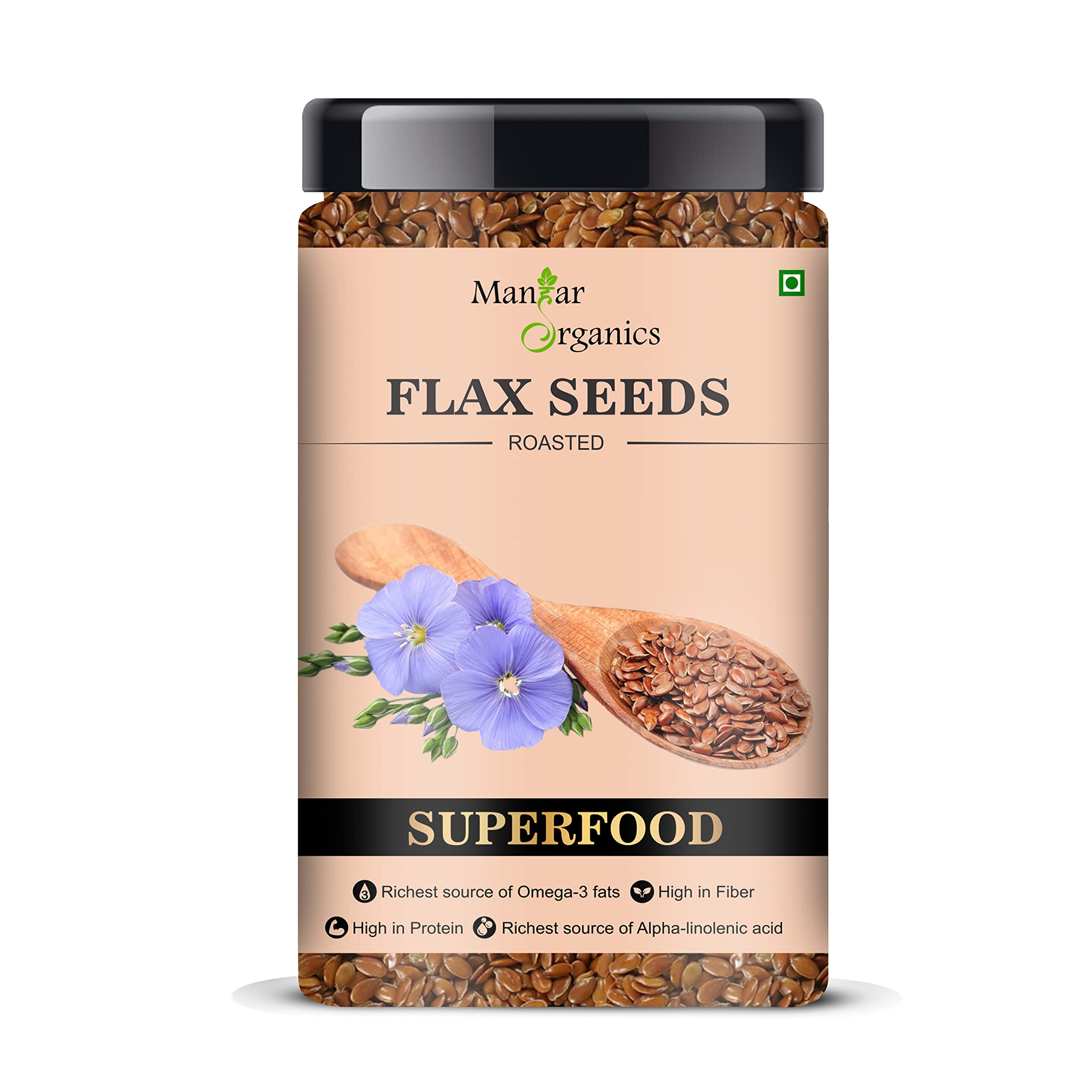 ManHar Organics Roasted Flax Seeds 500g- Alsi Seeds for Weight Loss, Diet Food (B0BWNLR56W) Amazon Price History, Amazon Price Tracker