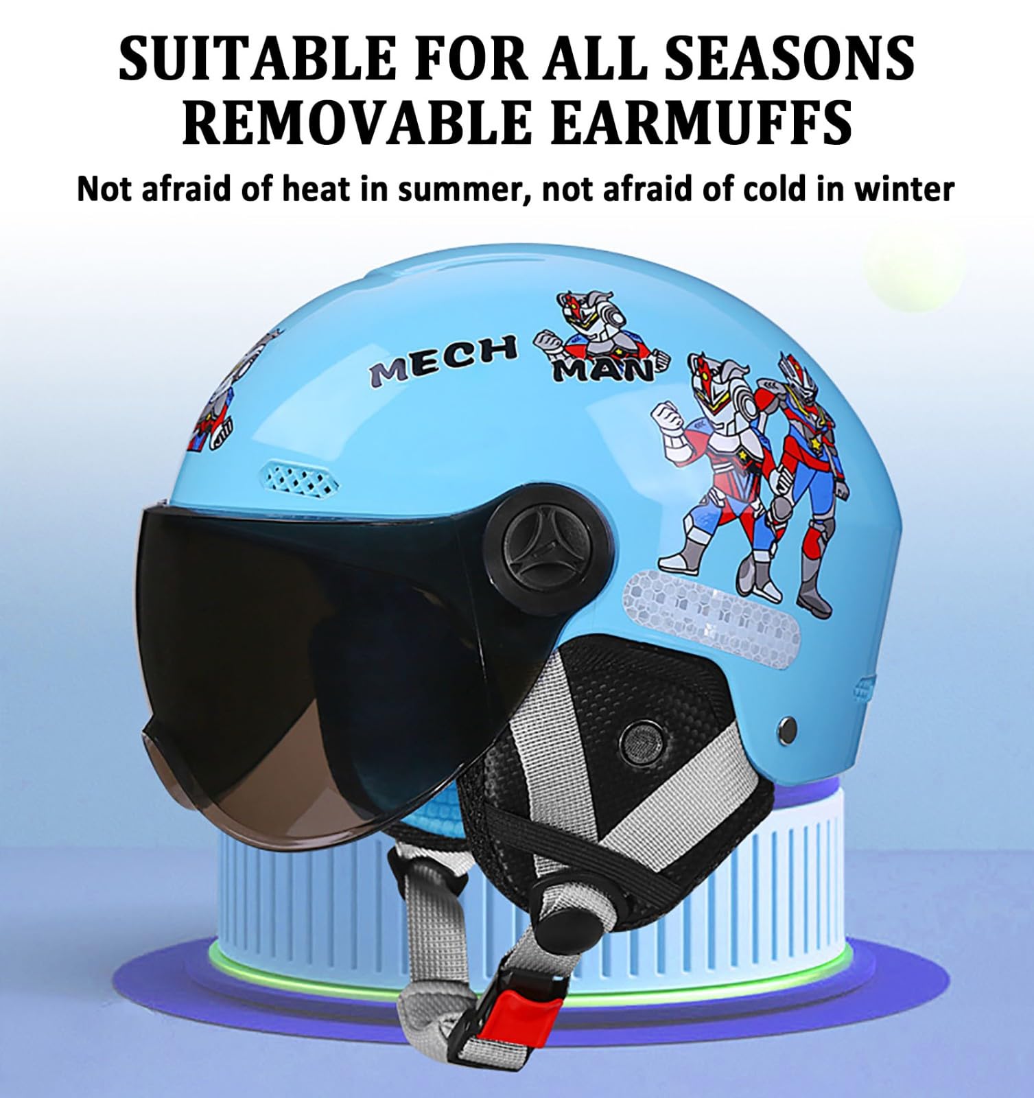 Casco Jet Per Moto Per Bambini Con Visiera Parasole, Casco Aperto Per Bambini E Bambine Dai 4 Ai 12 Anni, Casco Per Ciclomotore Per Bambini Omologato ECE 22.06