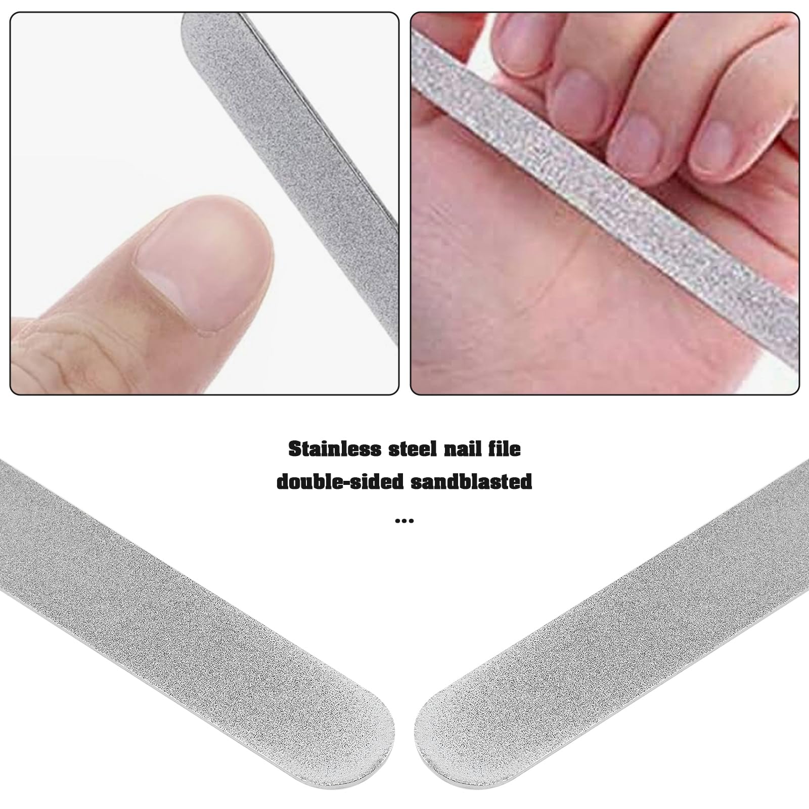 YINETTECH 3PCS Diamond Nail File Length 20cm Stainless Steel Nail Buffer for Foot Care Manicure Pedicure for Home Personal Care Nail Salons Beauty Salons Silver - Image 2