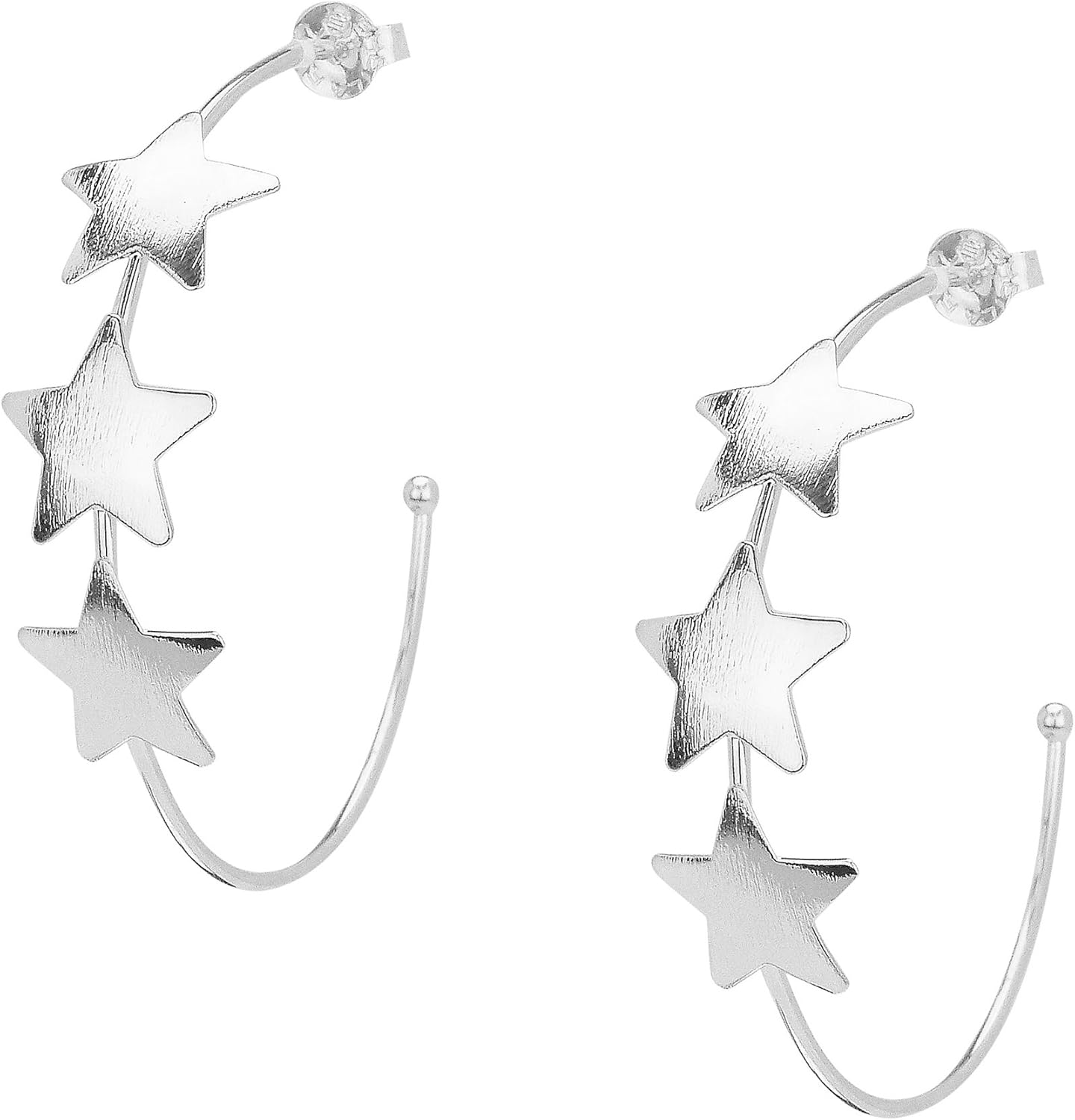 Sheila Fajl Silvina Star Statement Hoop Earrings in Silver Plated