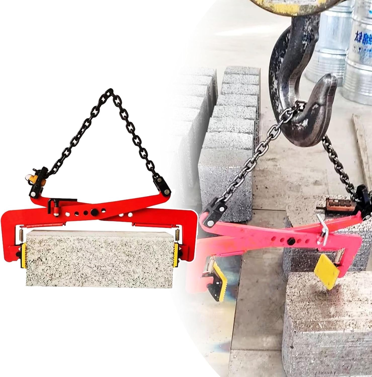 Pince de levage pour pierres dalles métalliques et pavés lourds