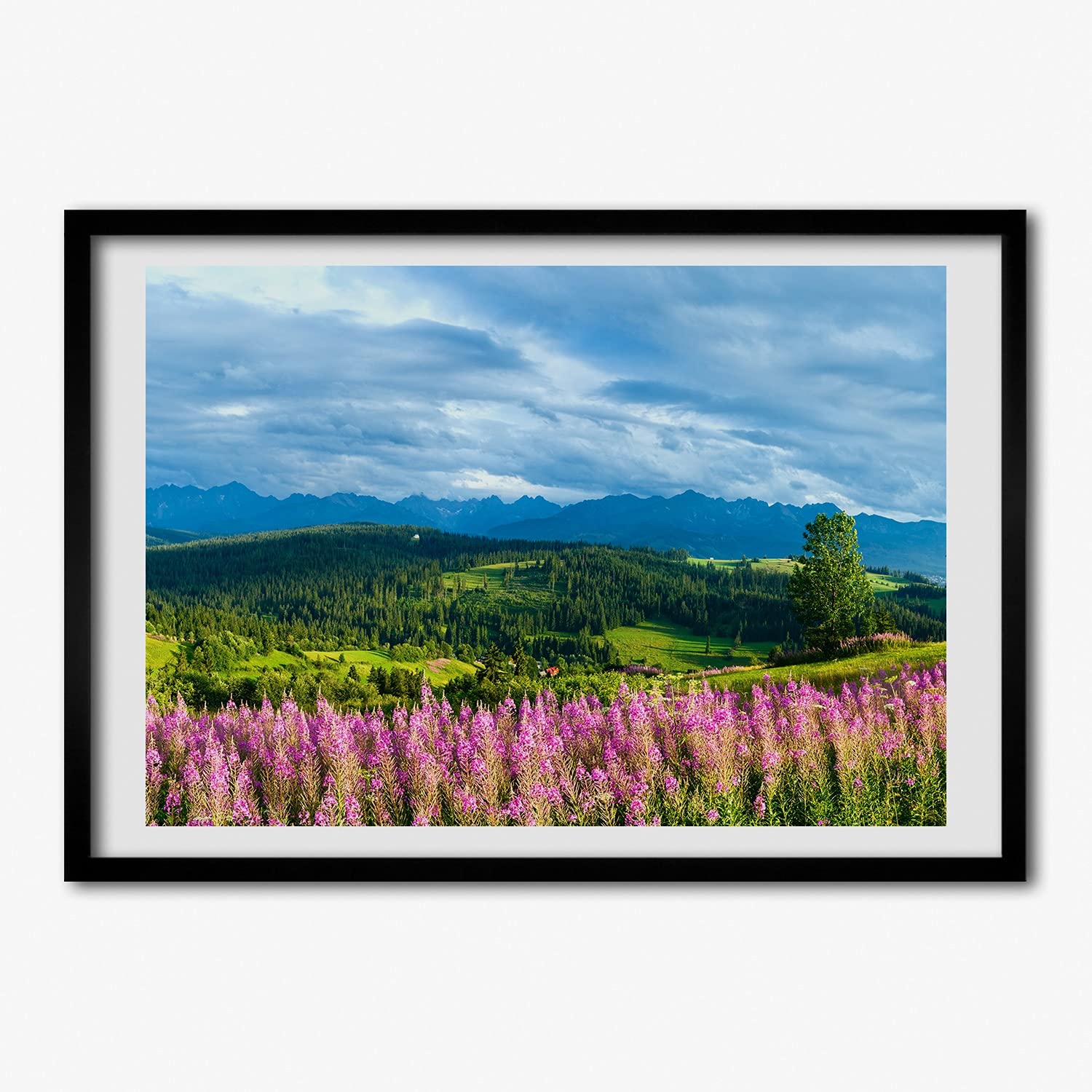 Affiche lavande 70x50 cm et son cadre en bois pour une ambiance salon apaisante - 6