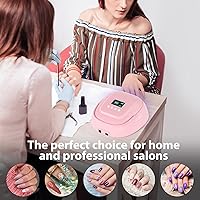 Vista 7 de Lámpara de uñas LED UV recargable inalámbrica de 126 W con gran espacio, mango y reposapiés, secador de uñas de gel de secado rápido con 4