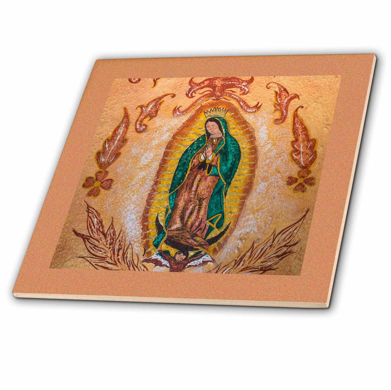 Peinture Notre-Dame de Guadalupe sur carrelage céramique pour salon