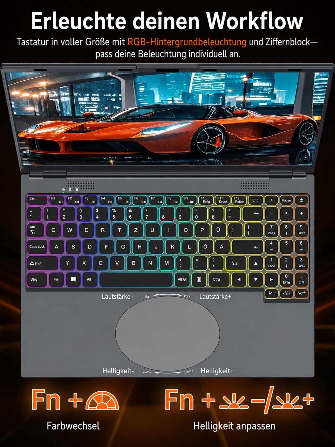 Amita 16 Zoll Touchscreen Laptop i3-8109U, 16GB RAM, SSD Gesichtserkennung