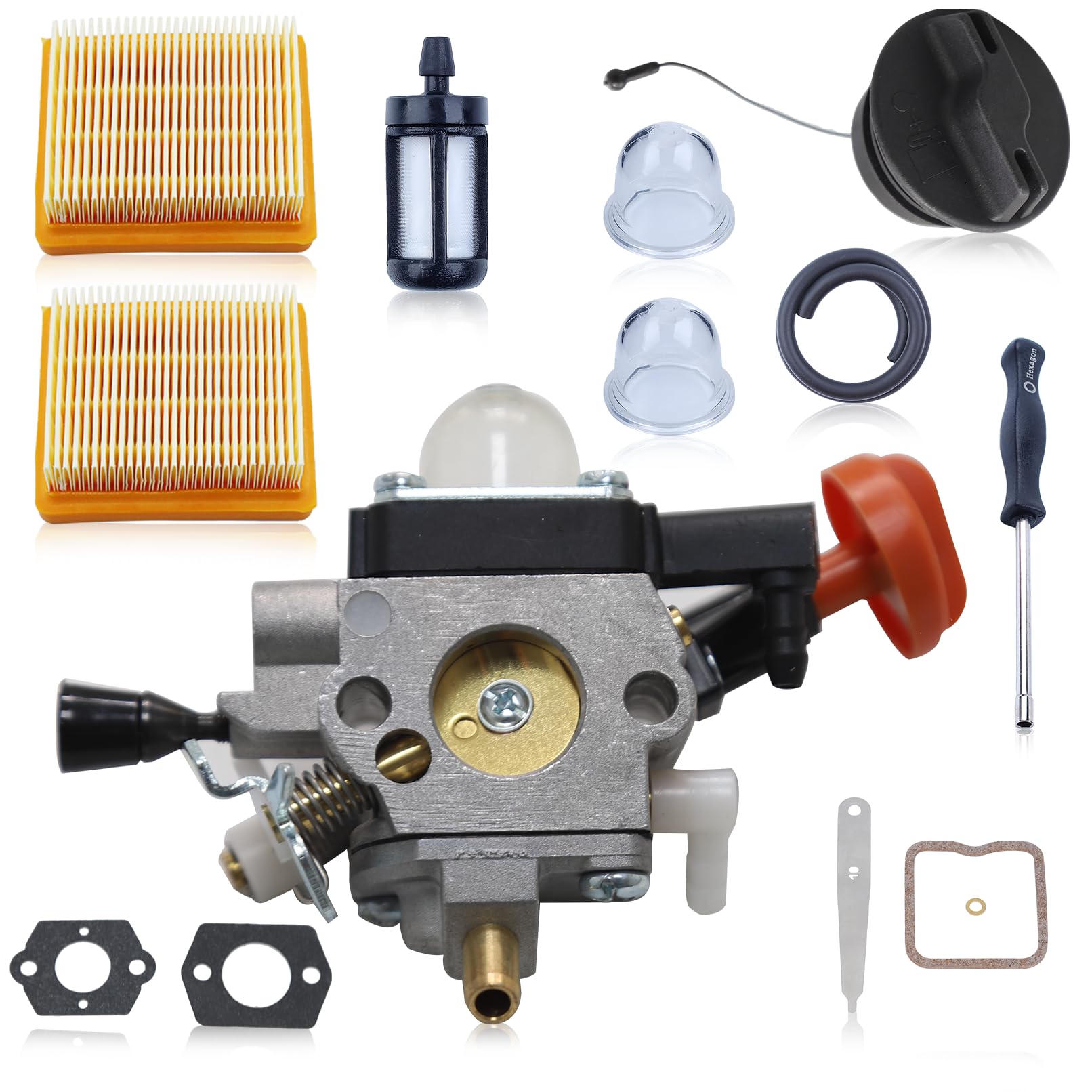 Carburateur pour Stihl FS91 FS111 et FS89 avec bougie kit de réparation complet