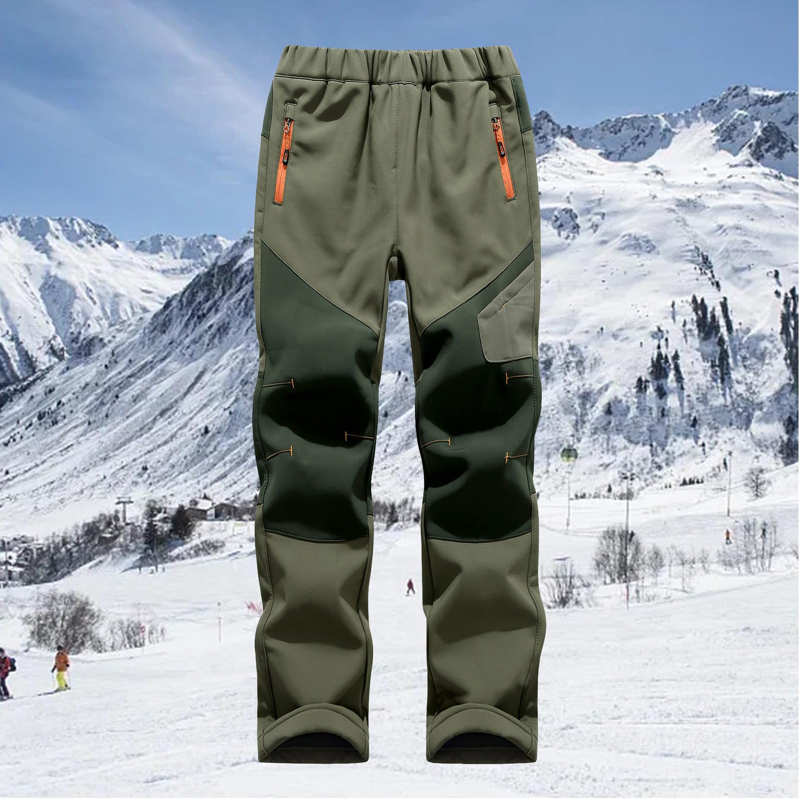 Genérico Pantalones de Esquí para Niños con Diseño Patchwork y Bolsillos para Actividades Invernales y Uso Casual Diario