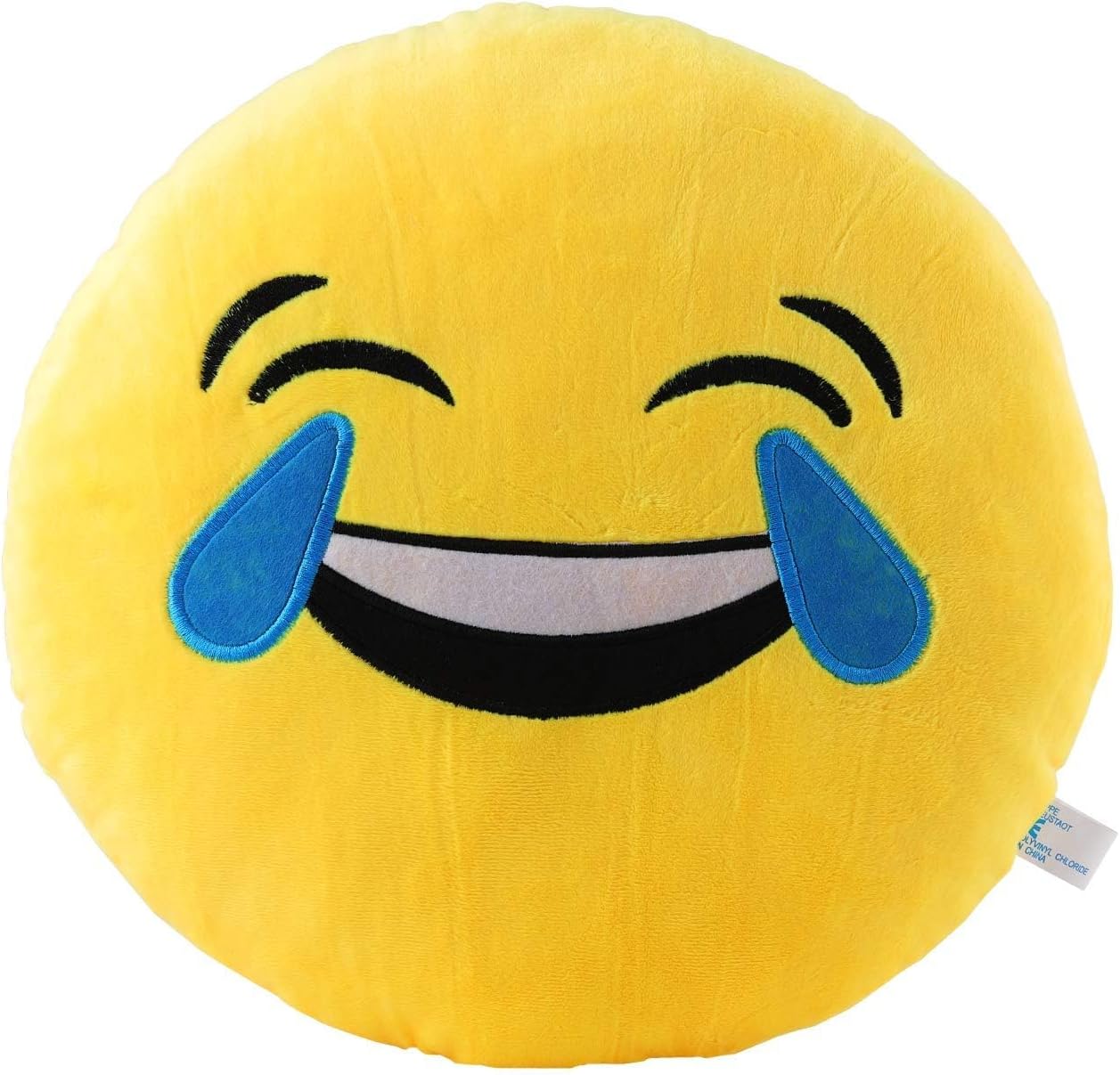 Laugh Till you Cry Pillow 12.5 Inch Large Yellow Smiley Emoticon