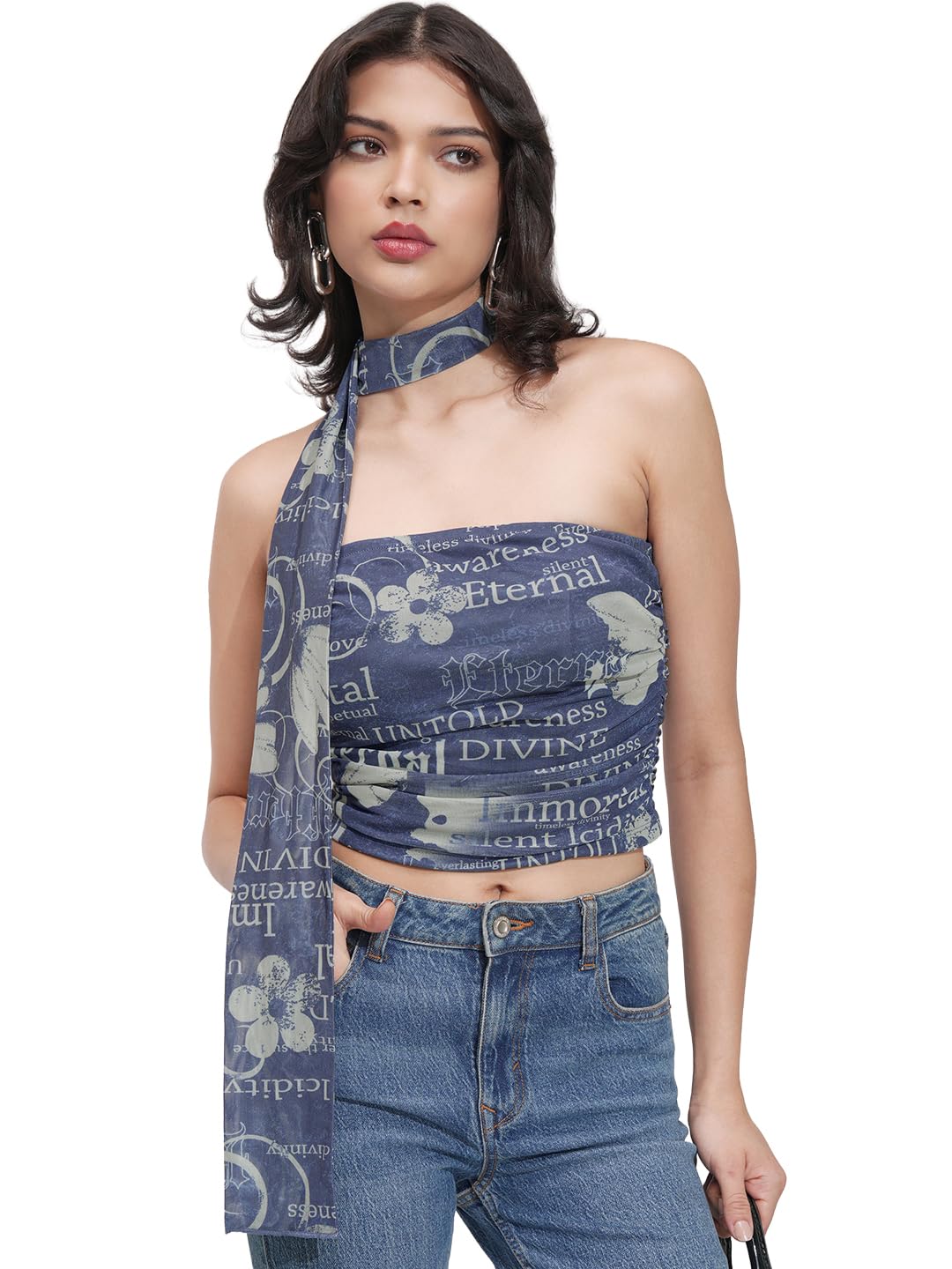 Tokyo Talkies Women's Sleeveless Strapless Printed Tops| Stylish Casual wear-picture-12