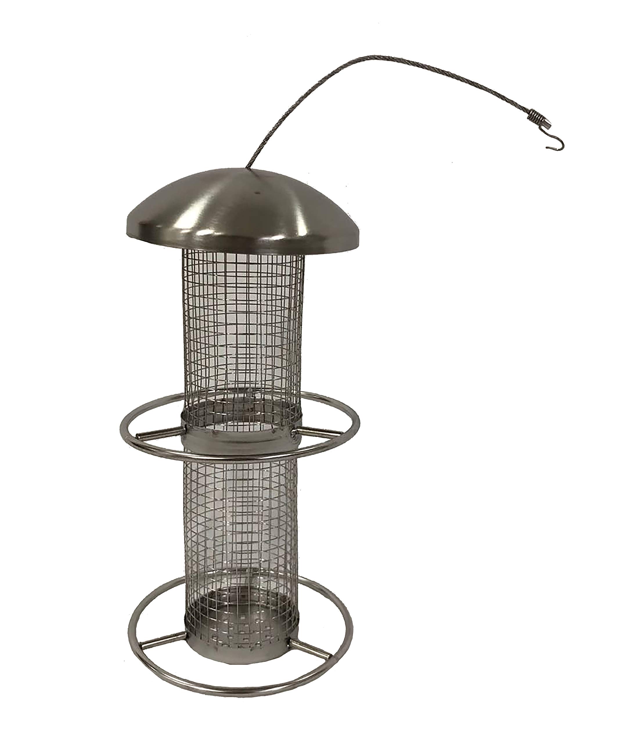 Dehner Natura Domestico Wild Bird Feeder Approx. 28 x 14 x 14 cm Stainless Steel Silver