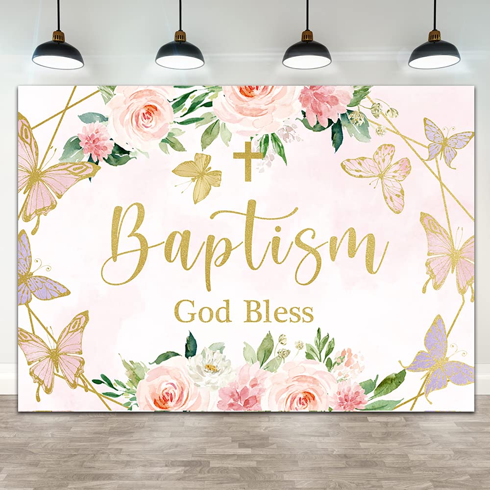 Buy Ticuenicoa 7×5ft God Bless Baby Shower Backdrop Baptism First Holy