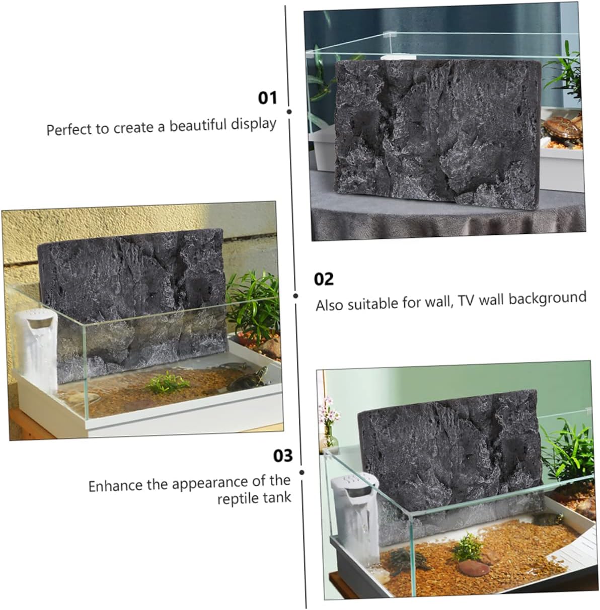 2pcs Aquarium Background Boards for Turtle and Fish Tank Decor Landscape Board for Terrarium Easy to Install Cuttable No Odor Suitable for Long-Term Use
