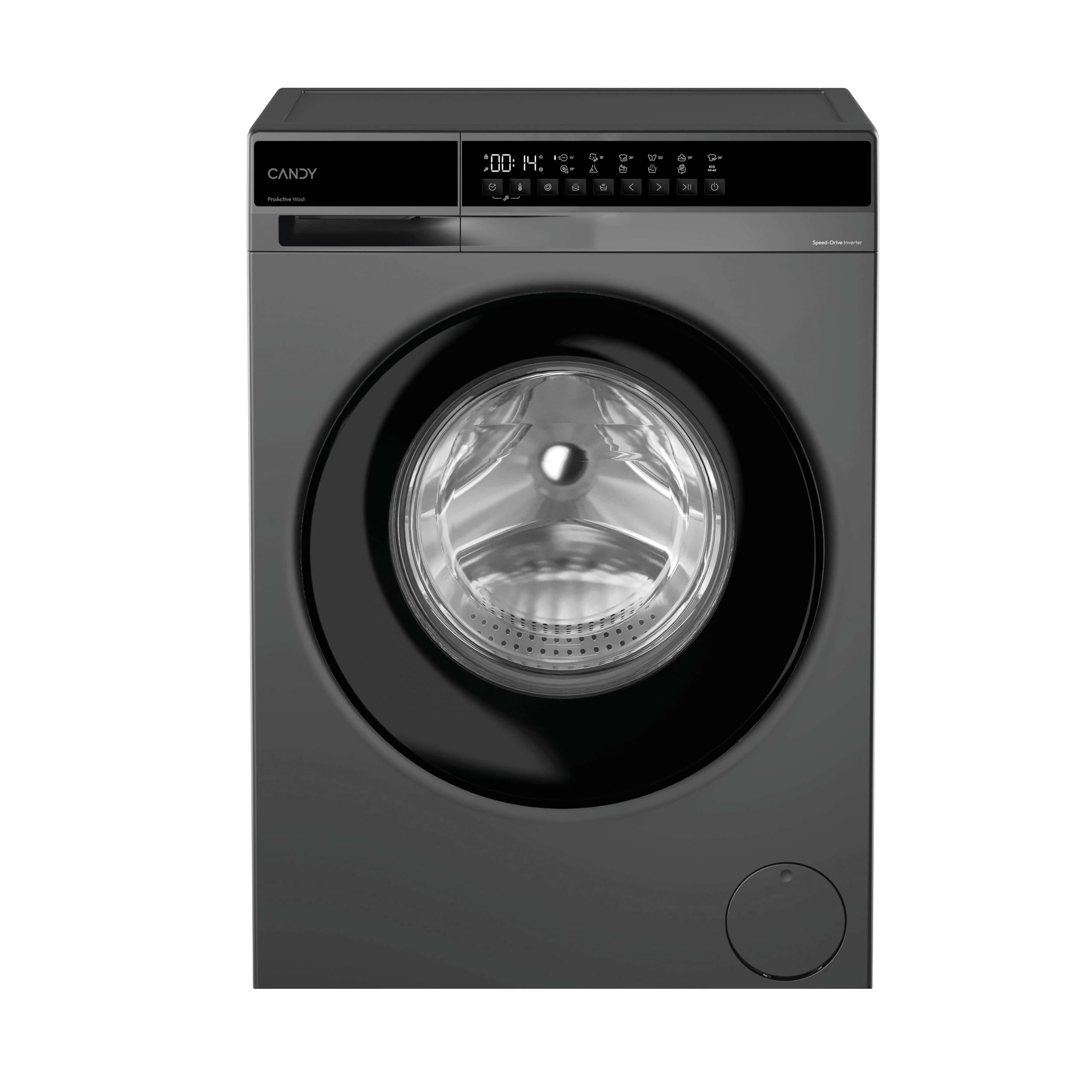 Candy Easy Pro Lavatrice Slim a Carica Frontale, 7 kg, Motore Inverter, Classe A -15%, Cicli Rapidi, (LxPxA) 60 x 44 x 85 cm, Antracite - EY 07SB7-S