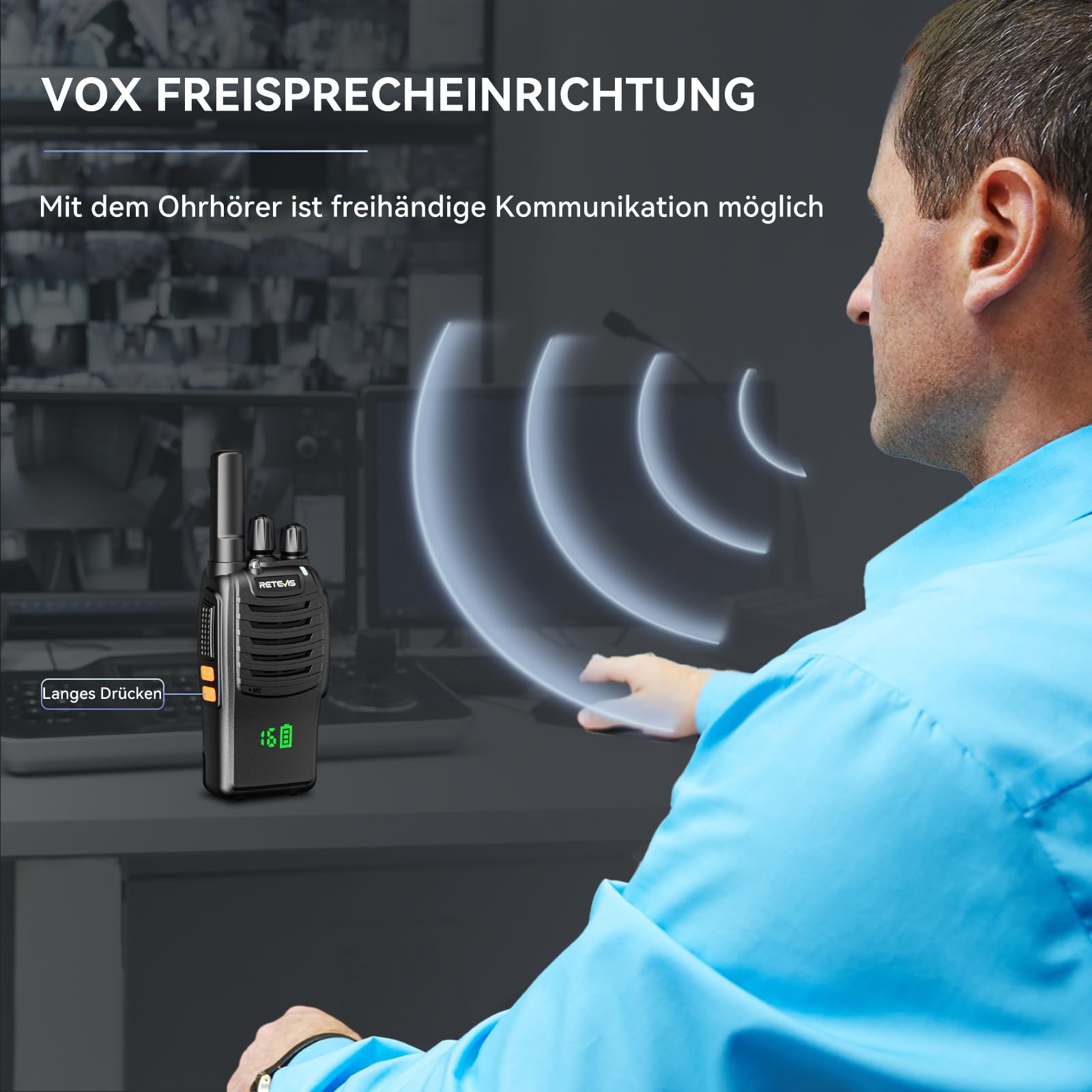 Retevis H777H Talkie Walkie Professionnel Rechargeable avec Écran et Chargeur 6 Emplacements, Noir, 6 Pièces