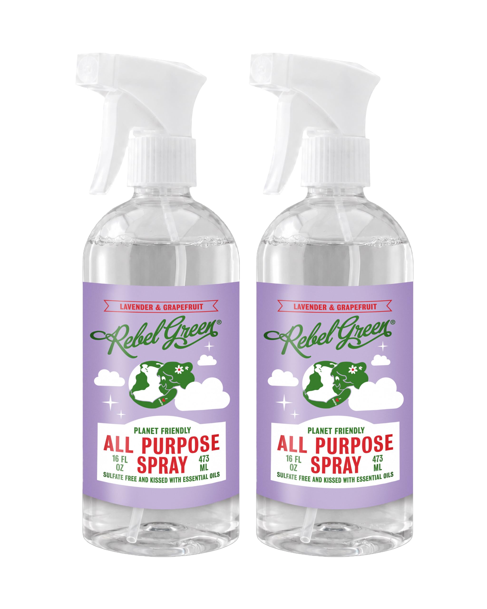 Rebel Green Natural All-Purpose Cleaning Spray, Lavender & Grapefruit, 16 oz, 2 Pack