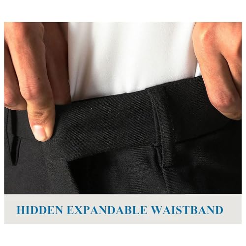 Snapklik.com : Soojun Mens Classic Fit Hidden Expandable Waist Flat ...