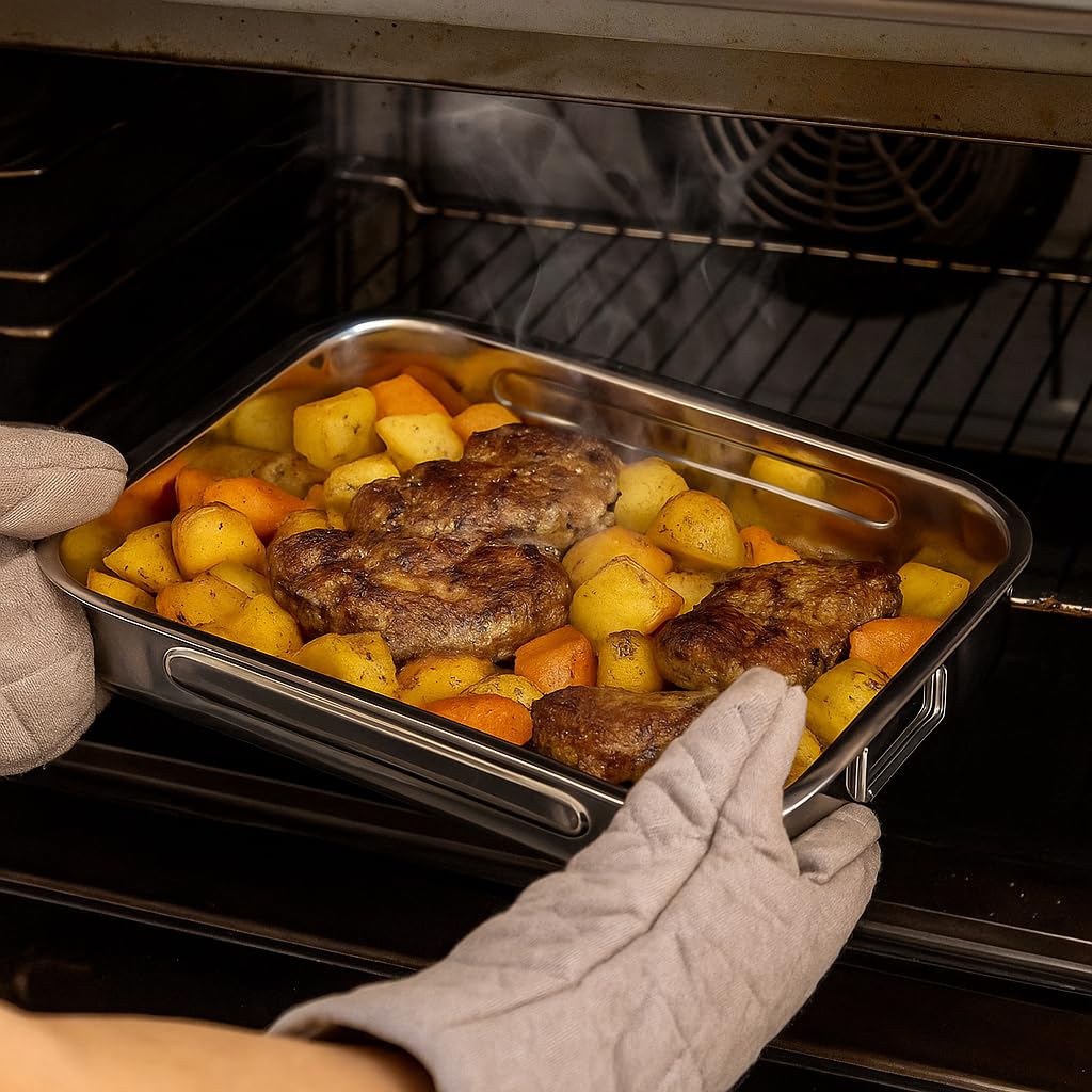 Plat À Rôtir, Fer Émaillé Acier Inoxydable Aucun Revêtement Chimique Émail Poêle Antiadhésive