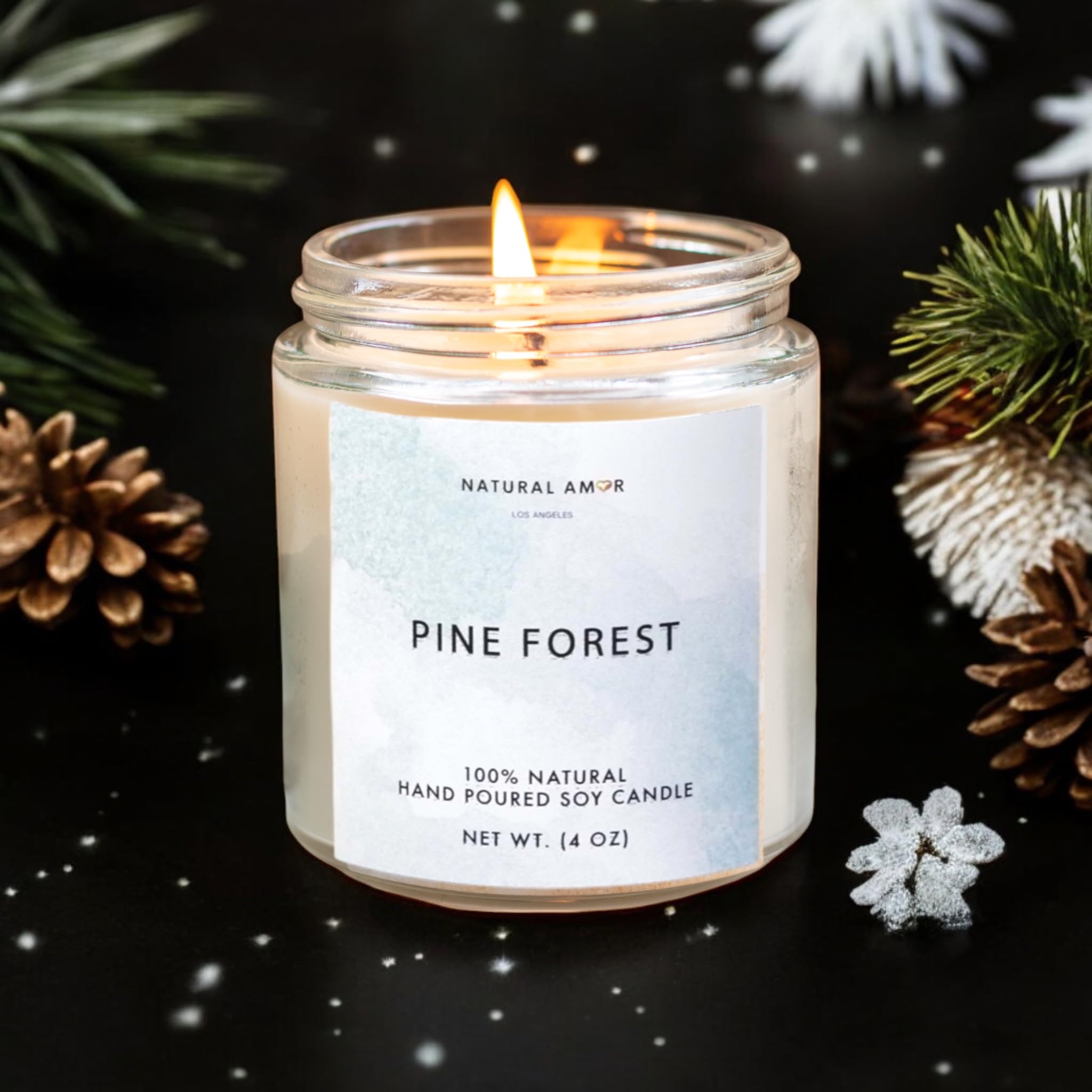 Natural Amor Spa Gift Set for Women – 6-Piece Self Care Gift Box with Handmade Soap, Bath Bomb, Candle & Skincare, Ready-to-Gift Relaxation Set: Cozy Christmas 6pcs