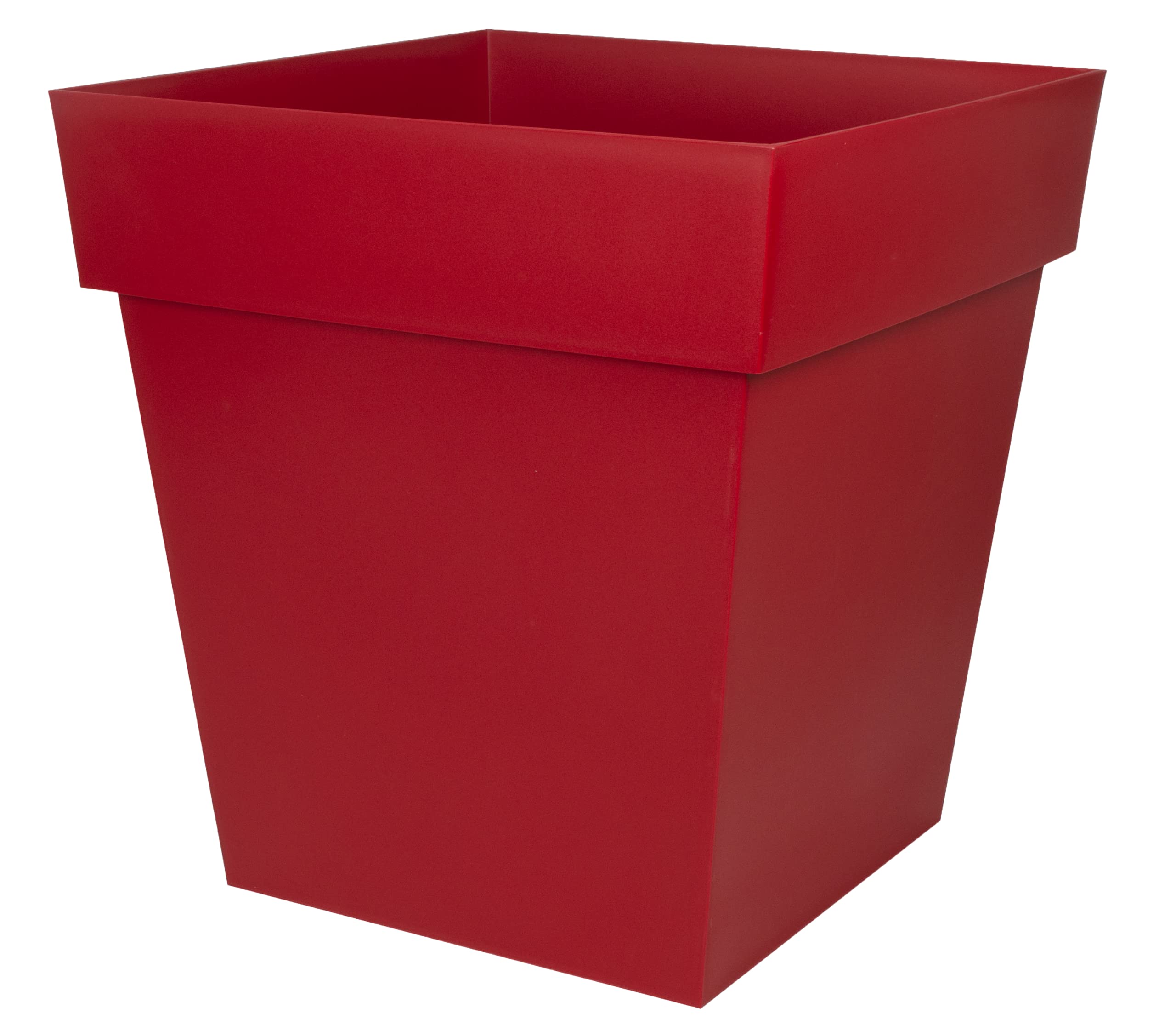 EDA Toscana - Maceta Cuadrada de 50 cm, Volumen 87 L, 49,5 x 49,5 x 52,5 cm, Color Rojo rubí