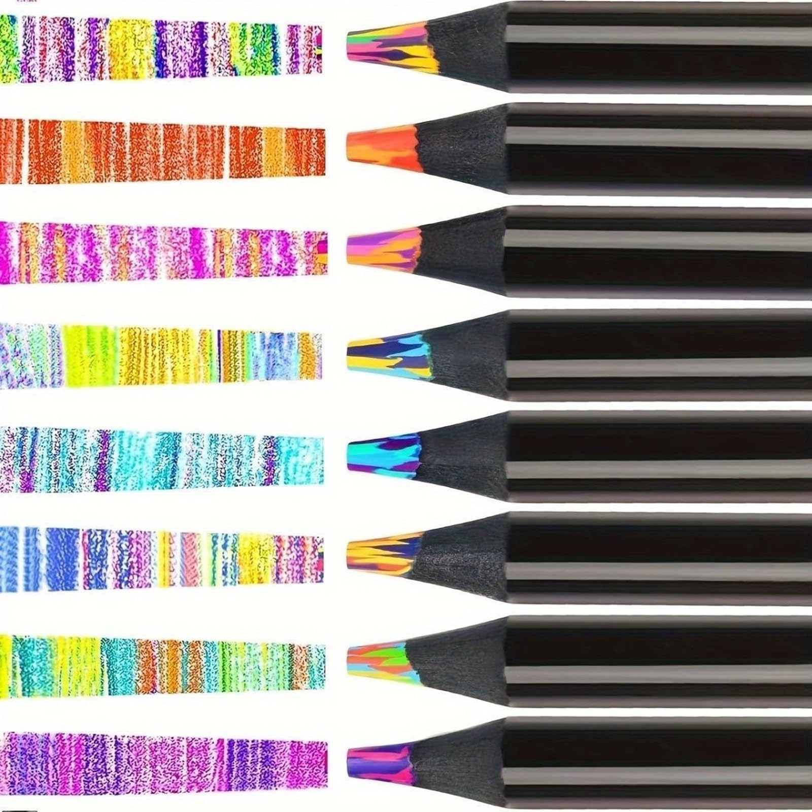 Easter Gifts for Kids Colouring Pencils for Kids 12 Pack Rainbow Wooden Pencils with Sharpener - Image 4