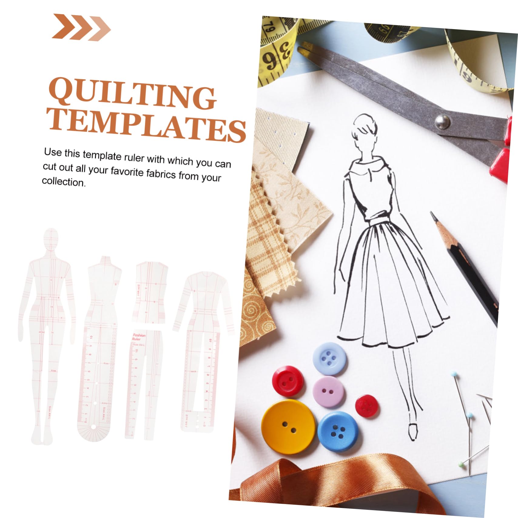 15pezzi Righello Per Trapuntatura Per Cucito e Patchwork Ruler Trasparente Con Linee Di Marcatura Per Progetti Creativi e Fai Da Te