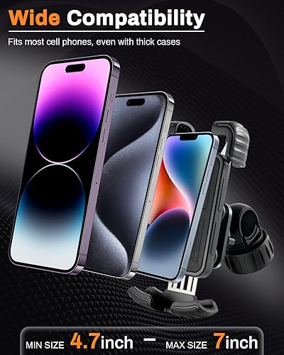 Miniatura 7 de JUSTTOP Soporte de teléfono para motocicleta con amortiguador de vibraciones y abrazadera de manillar mejorada, soporte de teléfono para bicicleta