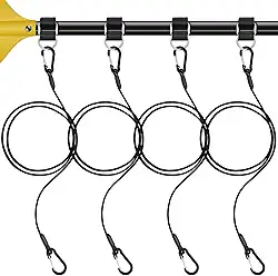 Civaner Pacote com 4 trelas de remo de caiaque, cordão de pesca, acessórios de pesca para caiaque, cabo de remo de caiaque, tiras de vara de pesca para ferramentas de pesca, varas, remos