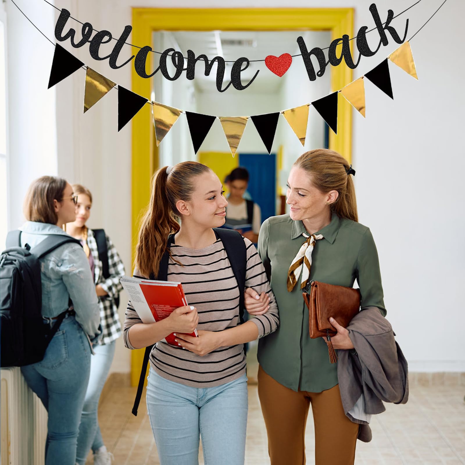 NUOBESTY Wimpelkette 'Back To School' – Willkommensbanner Für Klassenzimmer, Tür Oder Wand