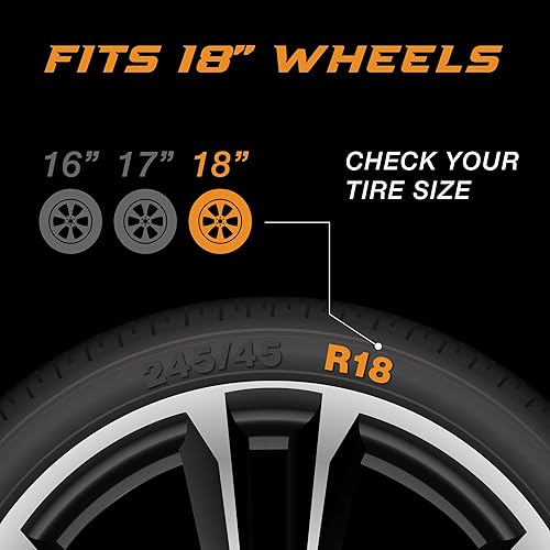 Miniatura 6 de Juego de fundas de rueda de color negro brillante de 18 pulgadas hechas para Chevrolet Silverado (2014-2018), Tahoe y Suburban (2015-2020) |