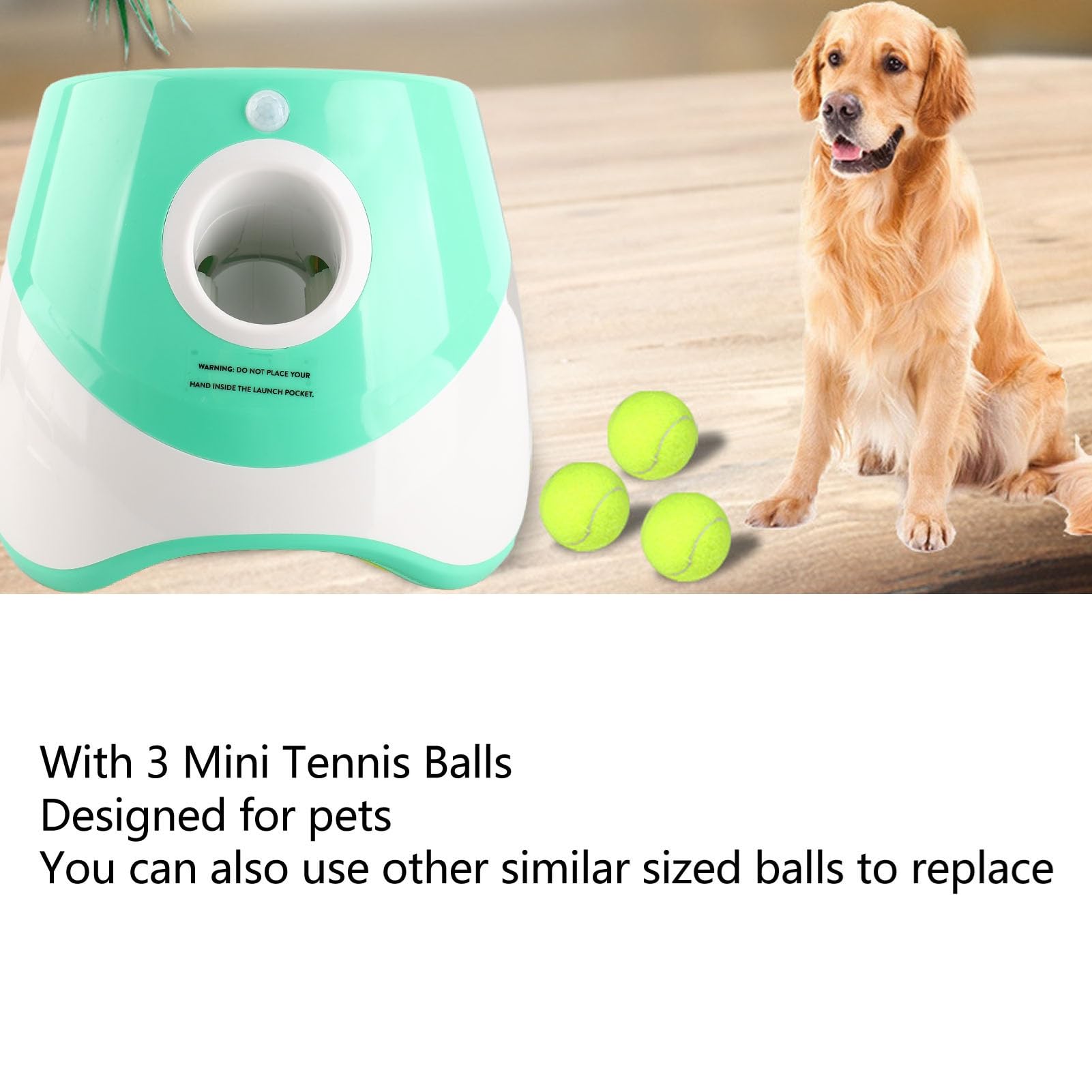 AMONIDA Lanceur de Balle Automatique pour Chien, Rechargeable, 3 Modes, Interactif, 9m, pour Intérieur et Extérieur, Jouet de Jeu pour Animaux de Compagnie Verts