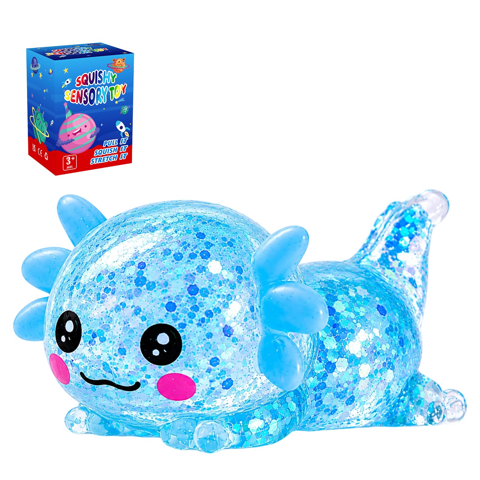 Photo 1 of Axolotl Squishy Stress Ball,Soft Slow Rising Stress Relief Toy(Blue)