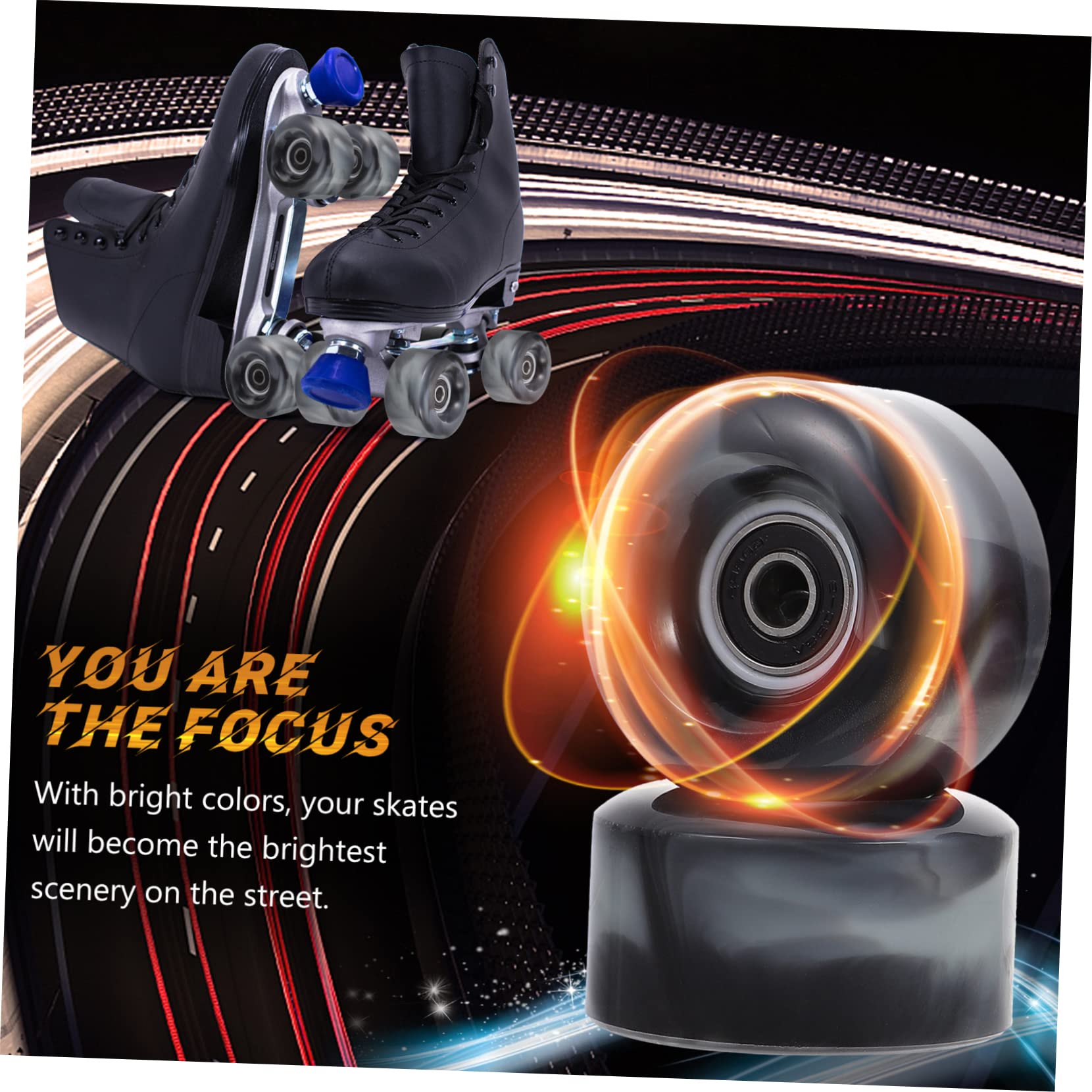 Yardwe Useful Skateboard Wheels 4pcs High Elasticity Skating Wheels Easy to Install for Levels