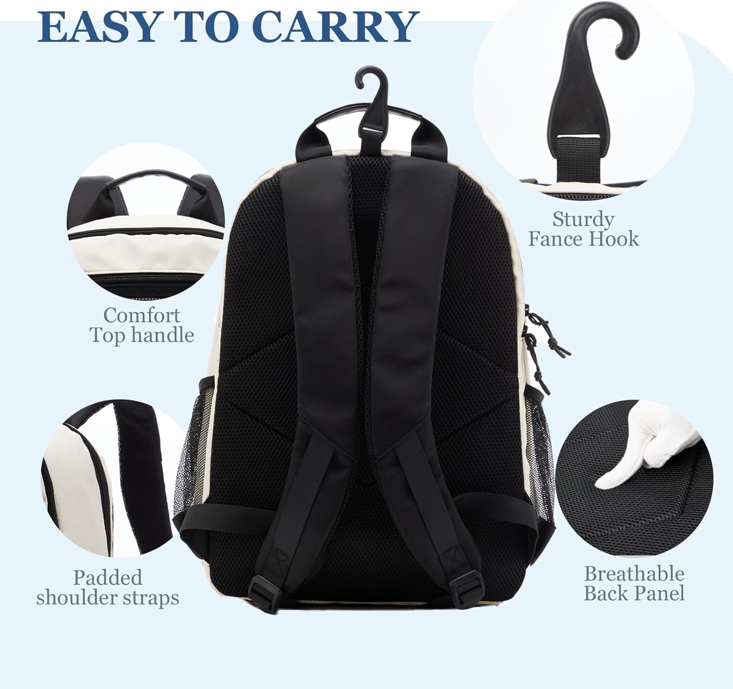 LANBX Tennis Bag, Tennis Backpack for Women Men 2 Rackets with Insulated Pocket Shoe Compartemnt for Pickleball Tennis - Image 6