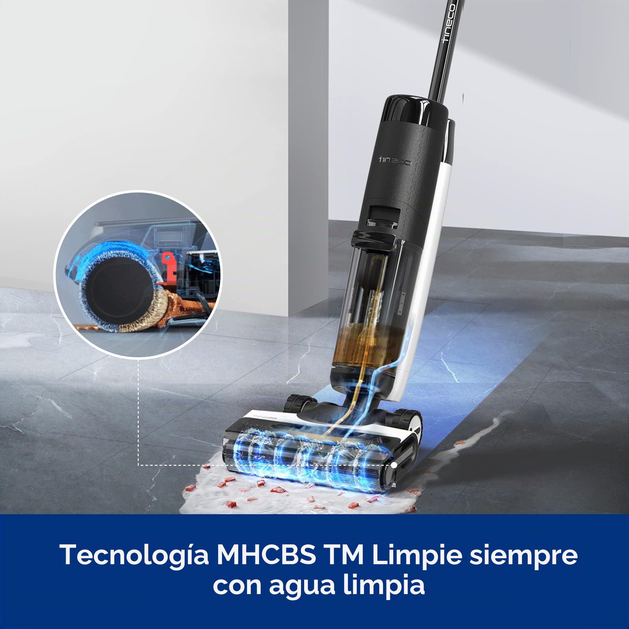 Tineco Floor One S7 Pro, Aspiradora-Fregona Inteligente en Seco y Húmedo | Pantalla LED, Gran Autonomía, Ideal para tareas tenaces y pelos de animales