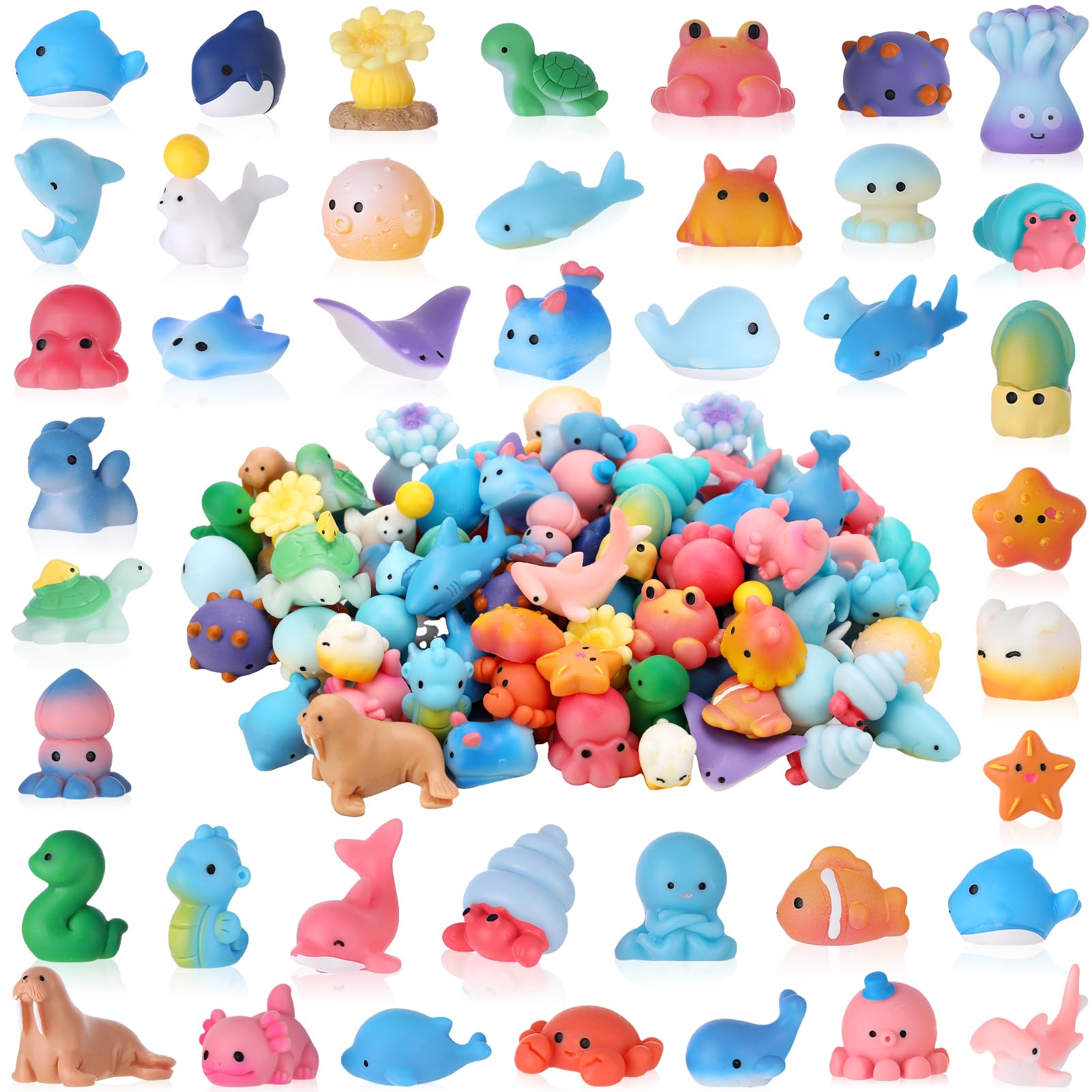 GGSTDDUP 80 Pcs Ocean Mini Resin Animals Mini Resin Figurines Miniature Summer Figurines for DIY Cake Decoration Ornaments Crafts Moss Landscape