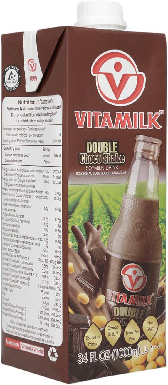 Vitamilk Double Choco Shake Soy Milk Drink, 1000 ML