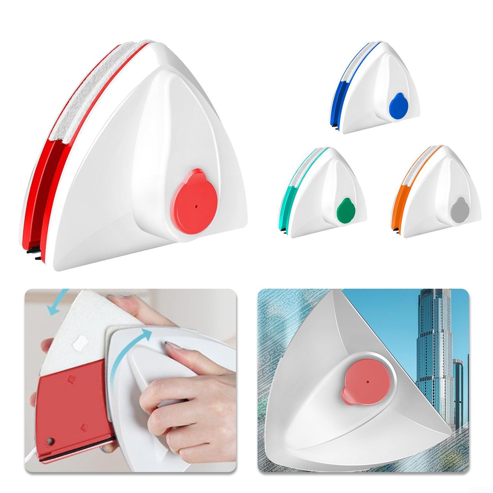 Yhenlovtt Vetro da 330 mm con ABS naturale lattice forte da polso magnetico per lavavetri, doppia faccia, cinghia senza angoli sicuri (D)