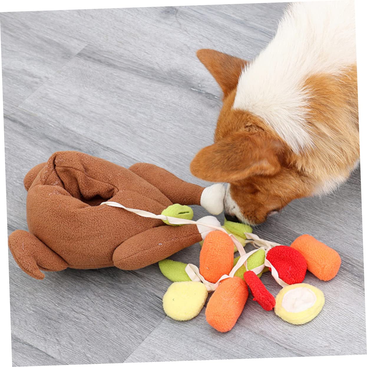 minkissy 3pièces Jouet Interactif pour Chien Jouet à Mastiquer Peluche Design Dinde pour Et Entraînement des Animaux De Compagnie
