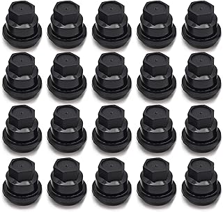 Black Wheel Center Cap Screw on Lug Nut Covers Caps Compatible with Chevrolet S10 Blazer GMC Jimmy Sonoma 15661036 20 pcs