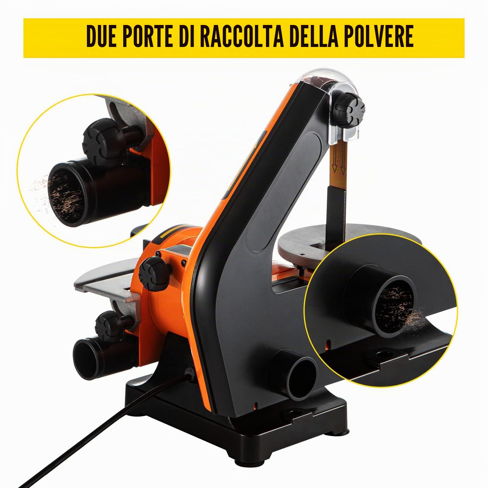 VEVOR Levigatrice a nastro e a disco 250 W 230 V 25,4 x 760 mm 2980 giri/min