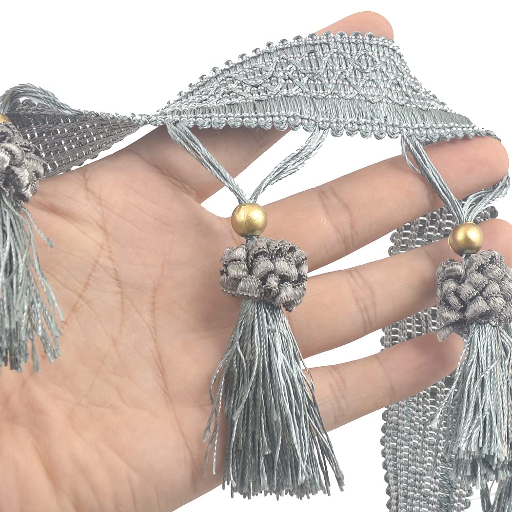 Kuasting Borlas De Encaje Con Flecos De 12.5 Yardas, Cuentas Trenzadas Para  Colgar, Trabajo A Mano,, image size:1050x1050