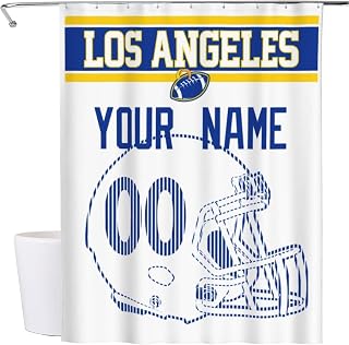 Los Angeles Shower Curtain White Custom Any Name and Number for Men Women Gifts