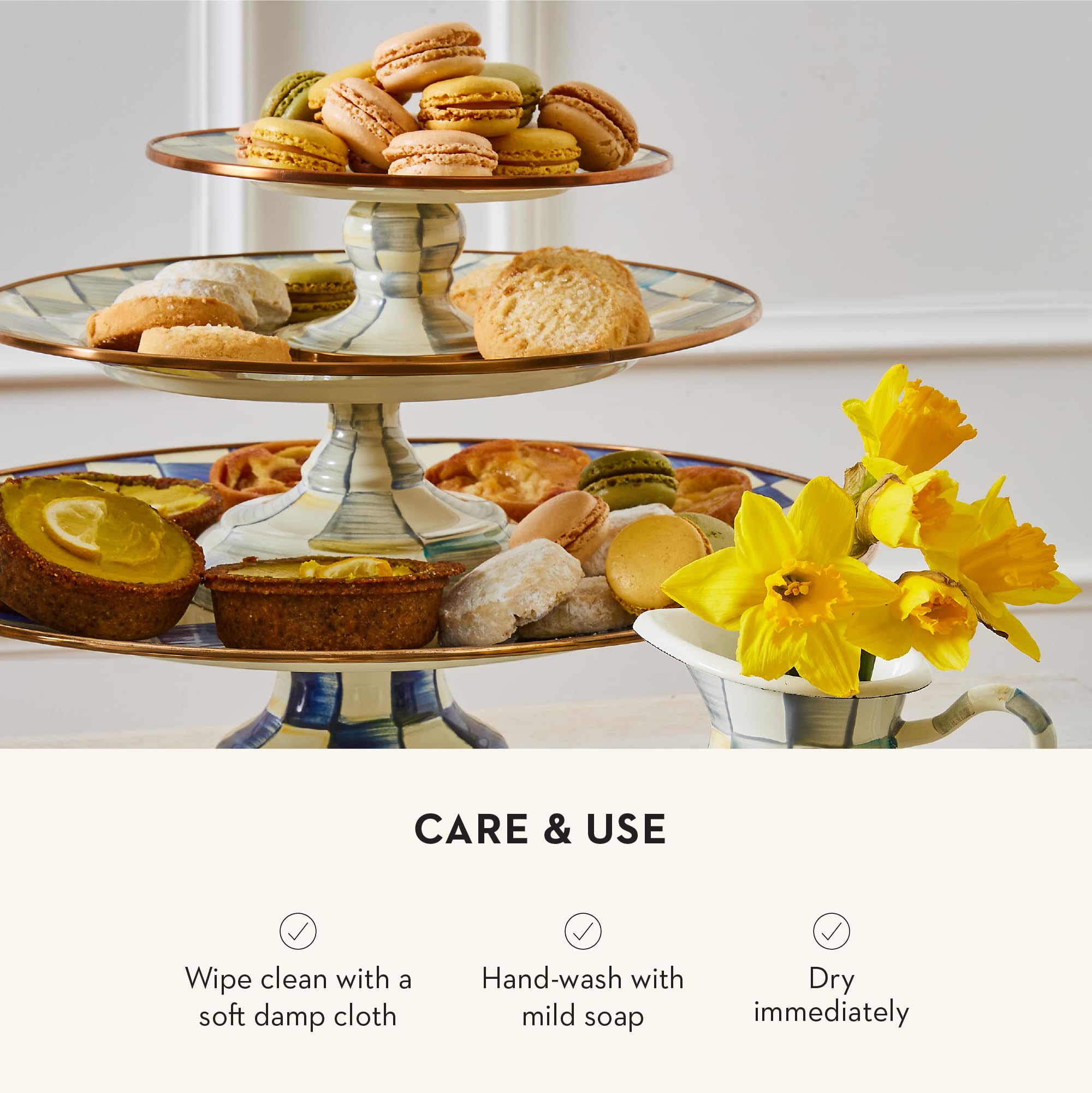 Amazon.com | MACKENZIE-CHILDS Enamel Pedestal Platter, Round