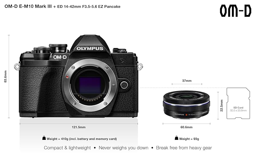 Olympus Zestaw OM-D E-M10 Mark III, kamera systemowa Micro