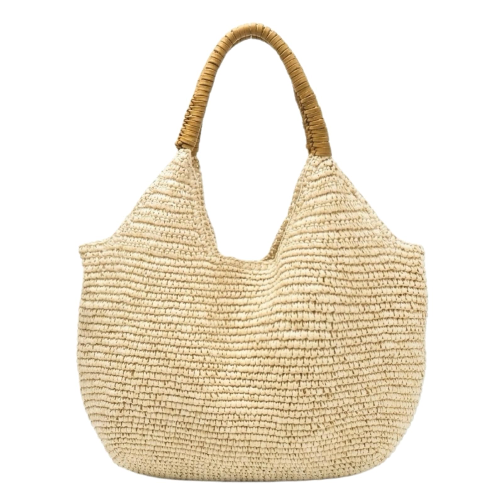 Bolso Hombro Paja Negro Mano De Ganchillo Gran Capacidad Verano Playa Vacaciones Comprador-Black