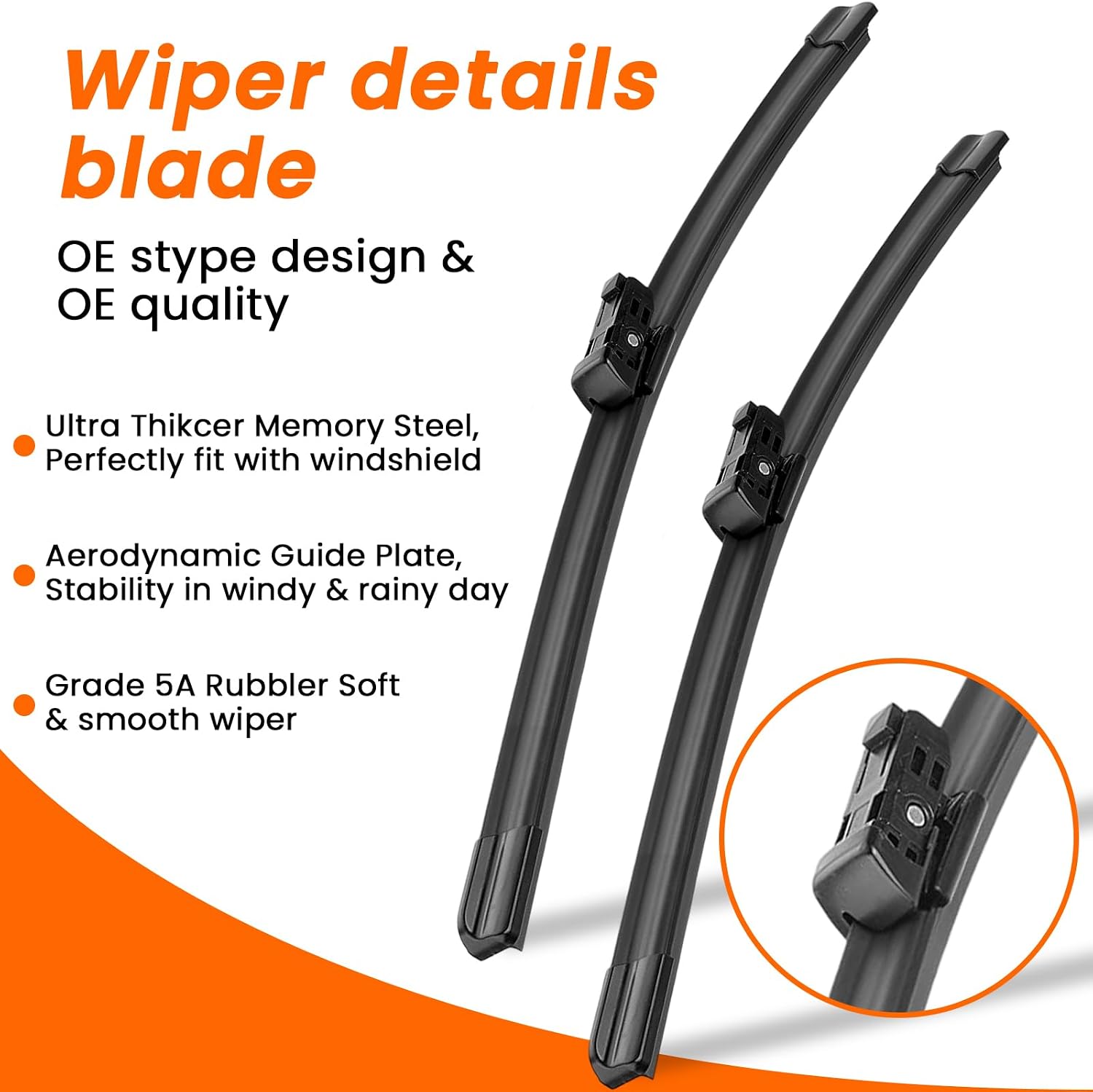 24" 19" 10" Wiper Blades Set for Honda CRV/CR-V 2023-2025, Exact OEM Fit Windshield Wiper Blades, Streak-Free, Quiet, All-Season 3-Pack Replacement