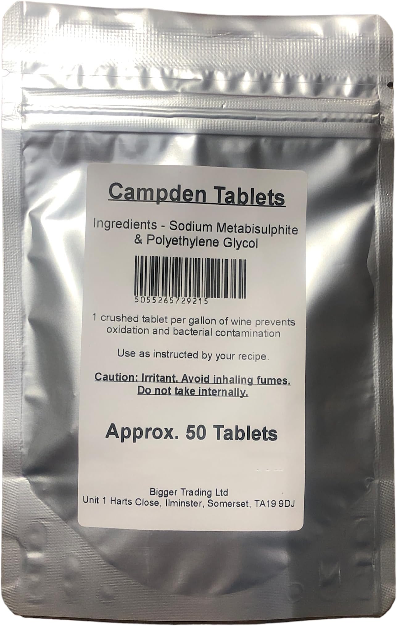 Campden Tablets - Pack of 50 (approx.) supplied in a heavy duty resealable pouch with tamper proof seal