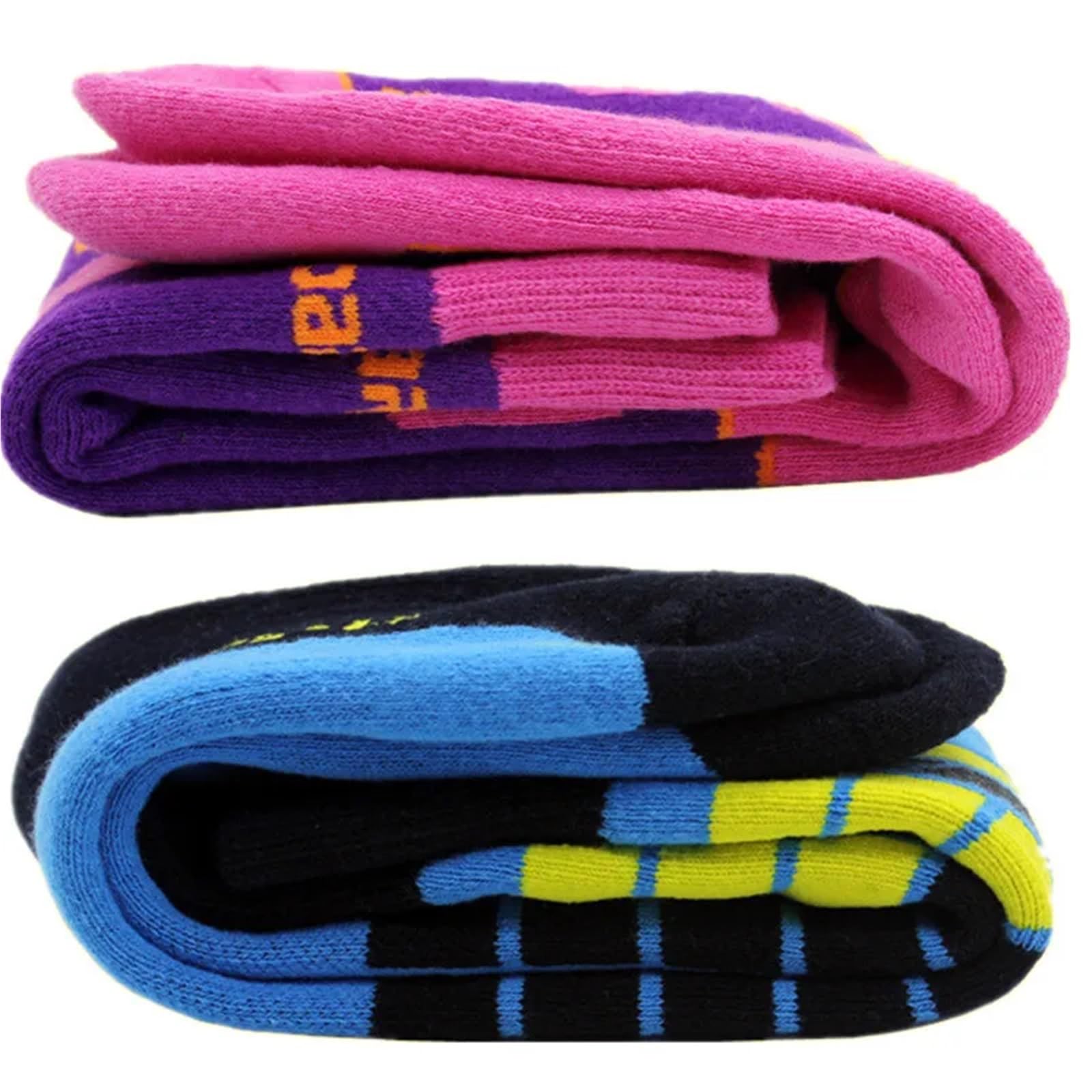 Calzini termici invernali in cotone da sci for uomo, donna, bambini, sport, snowboard, ciclismo, adulto, gamba più spessa e calda Per Tempo Freddo, Neve, Sci, Snowboard